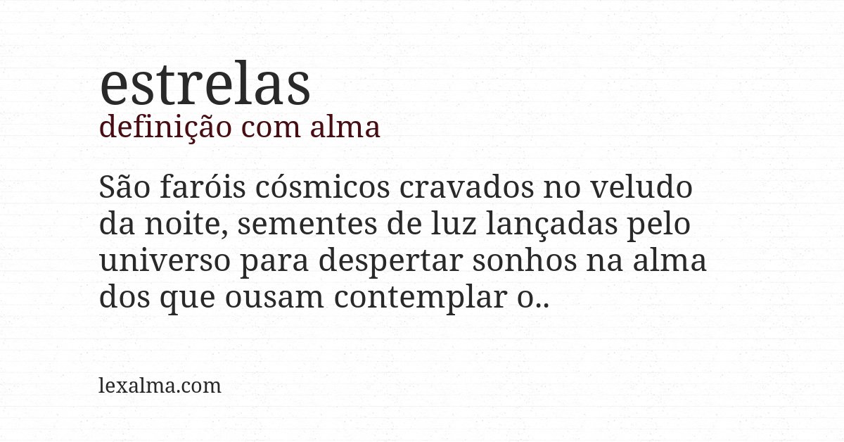 Definição com alma de estrelas
