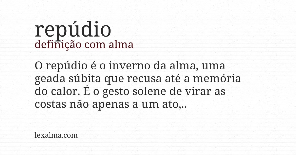 Definição com alma de repúdio