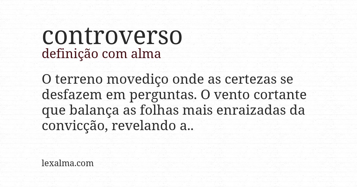 Definição com alma de controverso