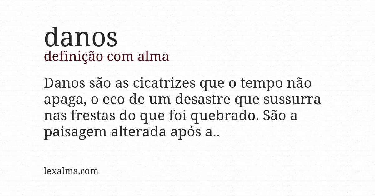 Definição com alma de danos