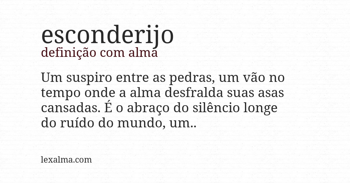 Definição com alma de esconderijo