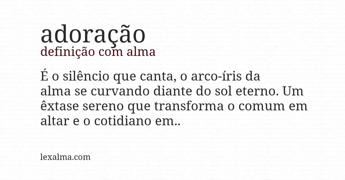 Definição com alma de adoração