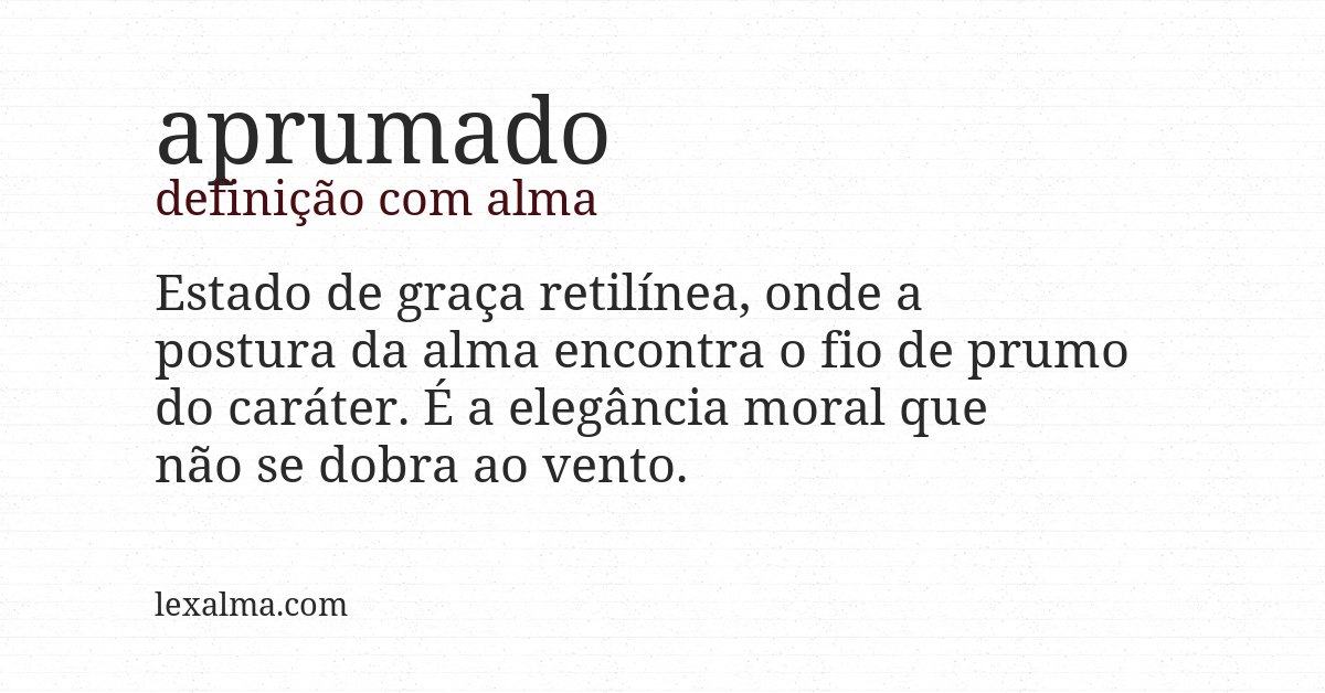 Definição com alma de aprumado