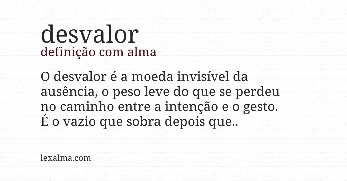 Definição com alma de desvalor