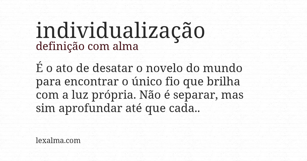 Definição com alma de individualização