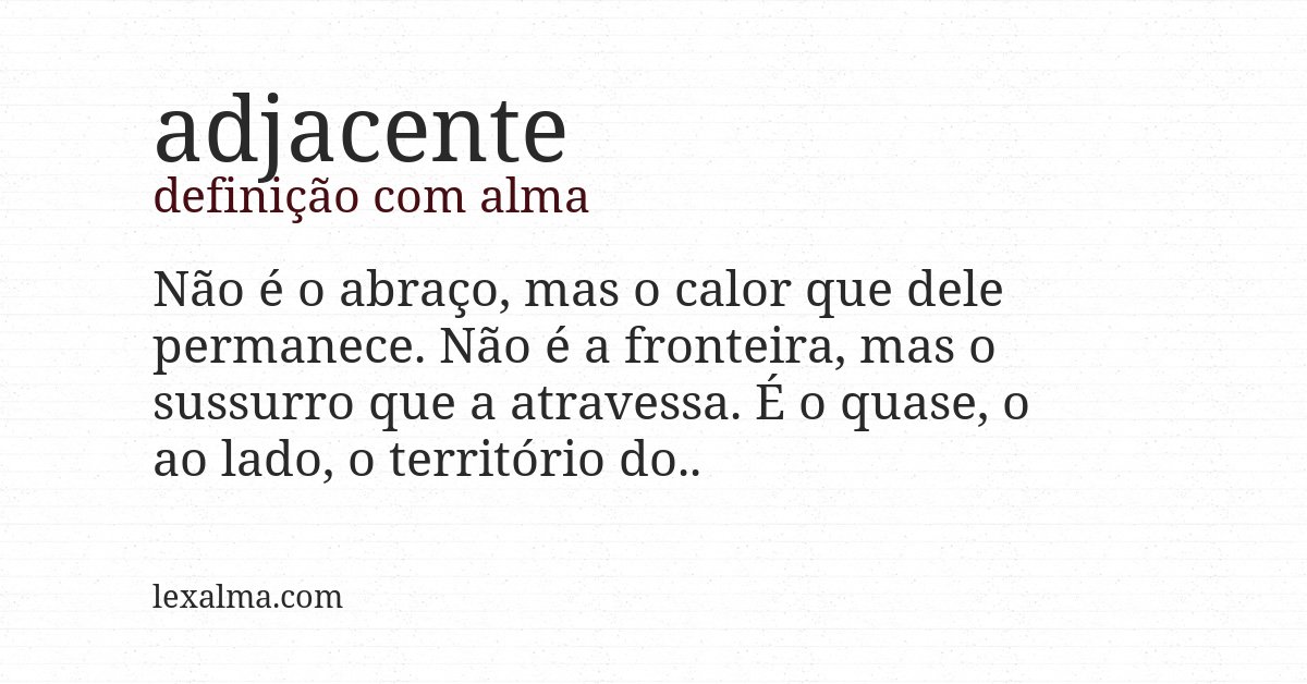 Definição com alma de adjacente