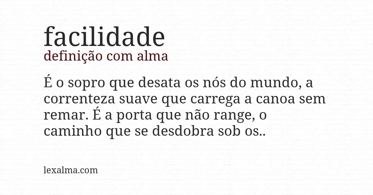 Definição com alma de facilidade