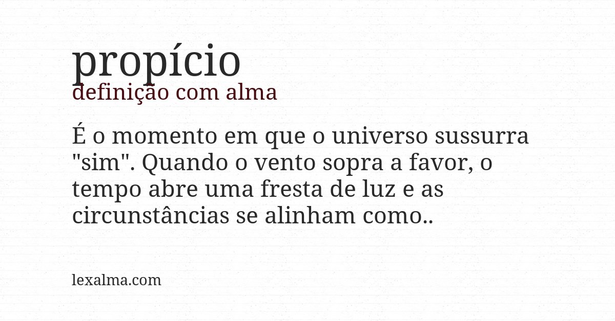Definição com alma de propício