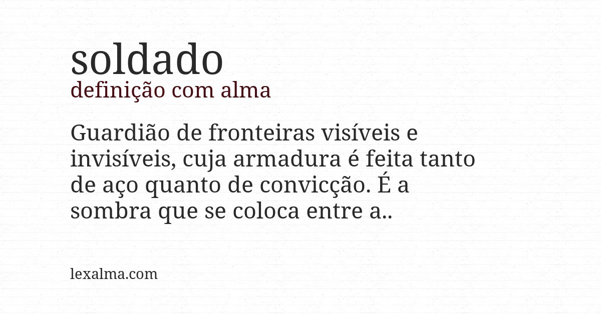 Definição com alma de soldado