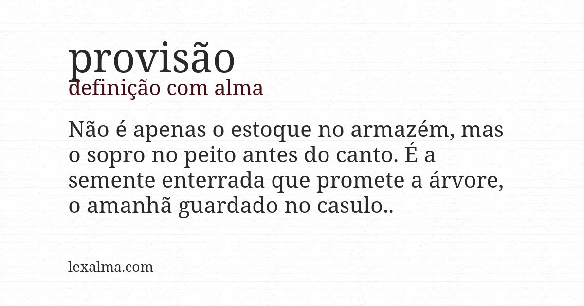 Definição com alma de provisão