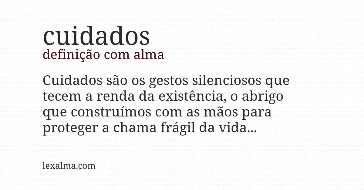 Definição com alma de cuidados