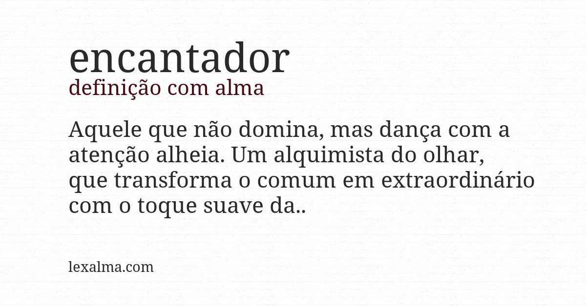 Definição com alma de encantador