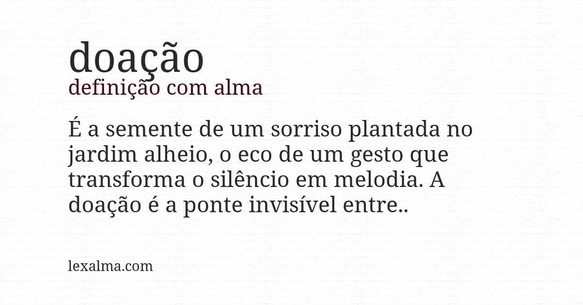 Definição com alma de doação