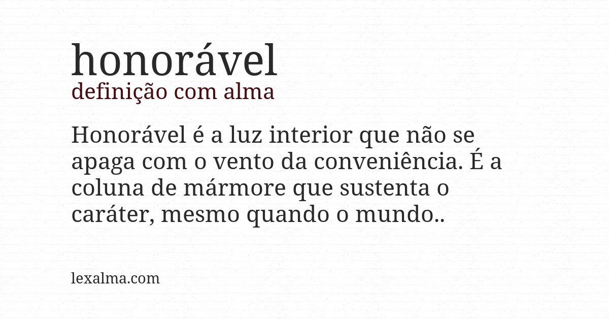 Definição com alma de honorável
