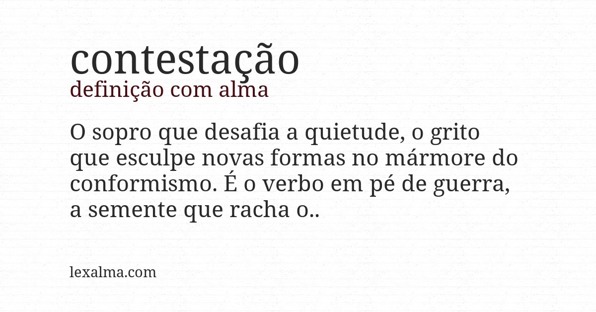 Definição com alma de contestação