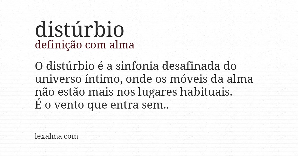Definição com alma de distúrbio