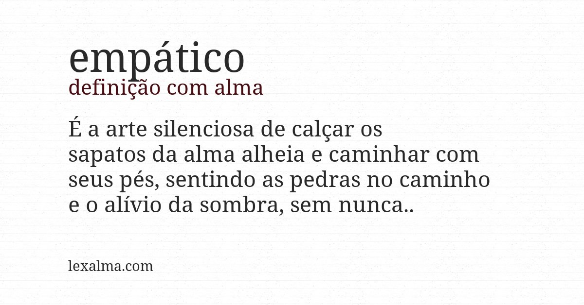 Definição com alma de empático