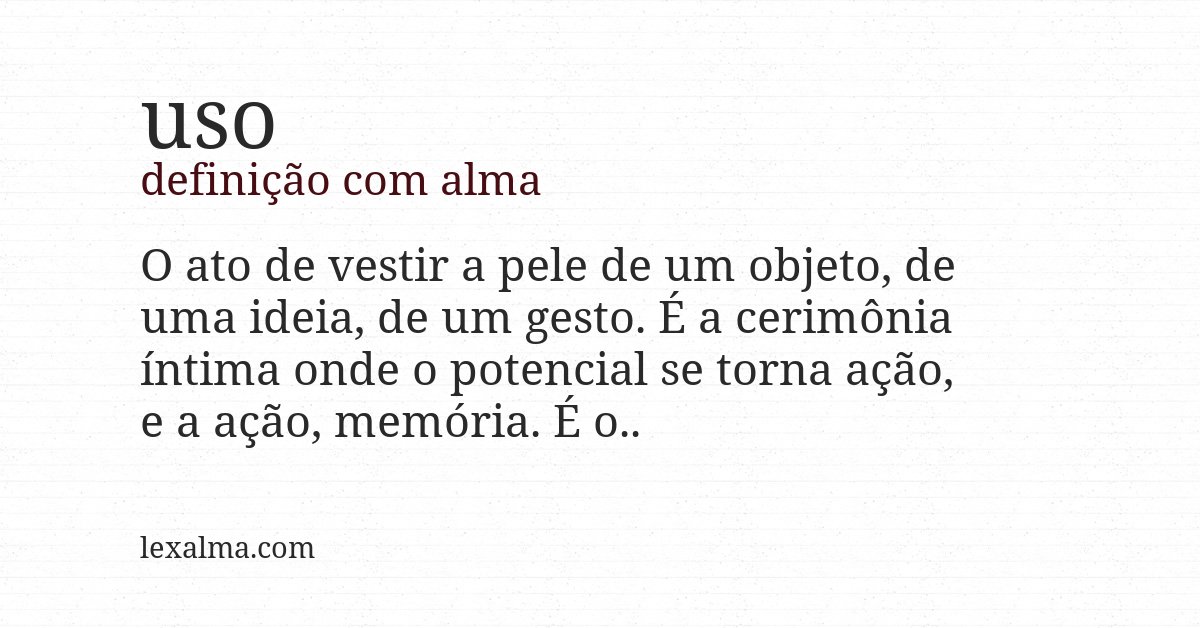 Definição com alma de uso