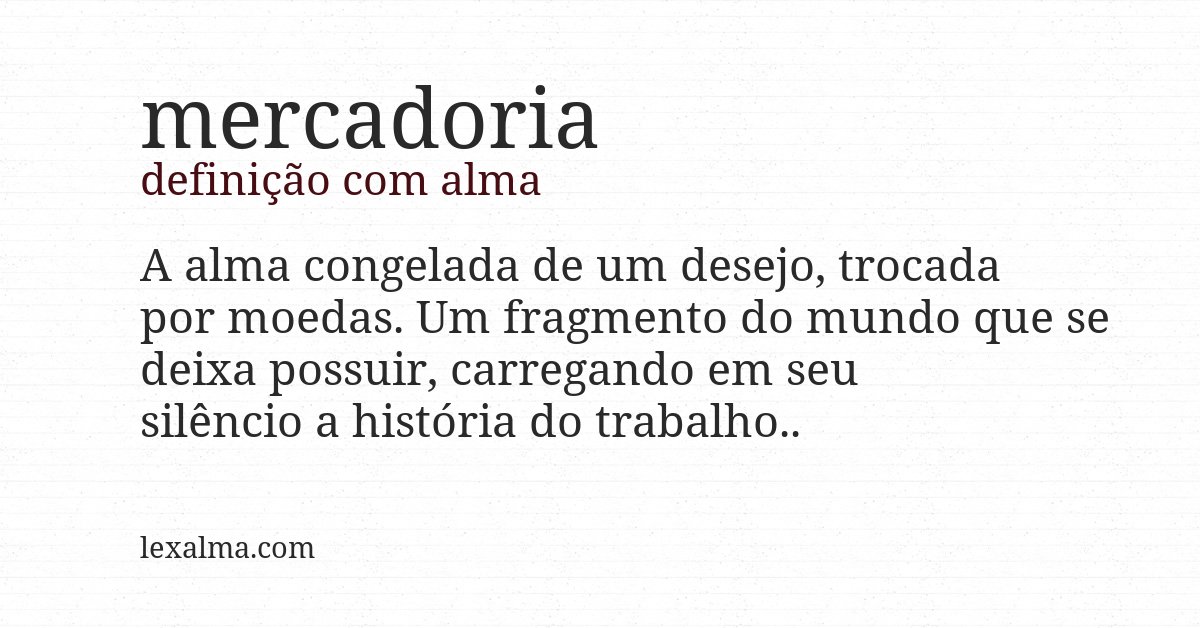 Definição com alma de mercadoria