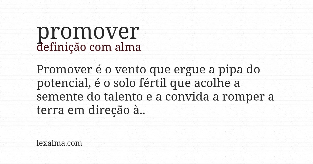 Definição com alma de promover