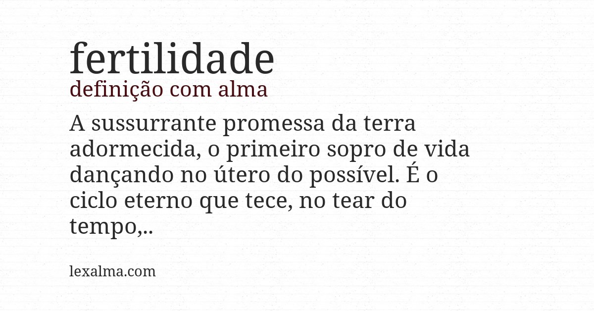 Definição com alma de fertilidade
