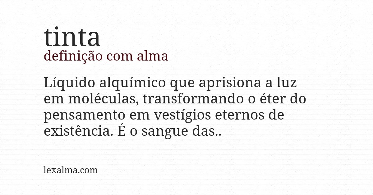 Definição com alma de tinta