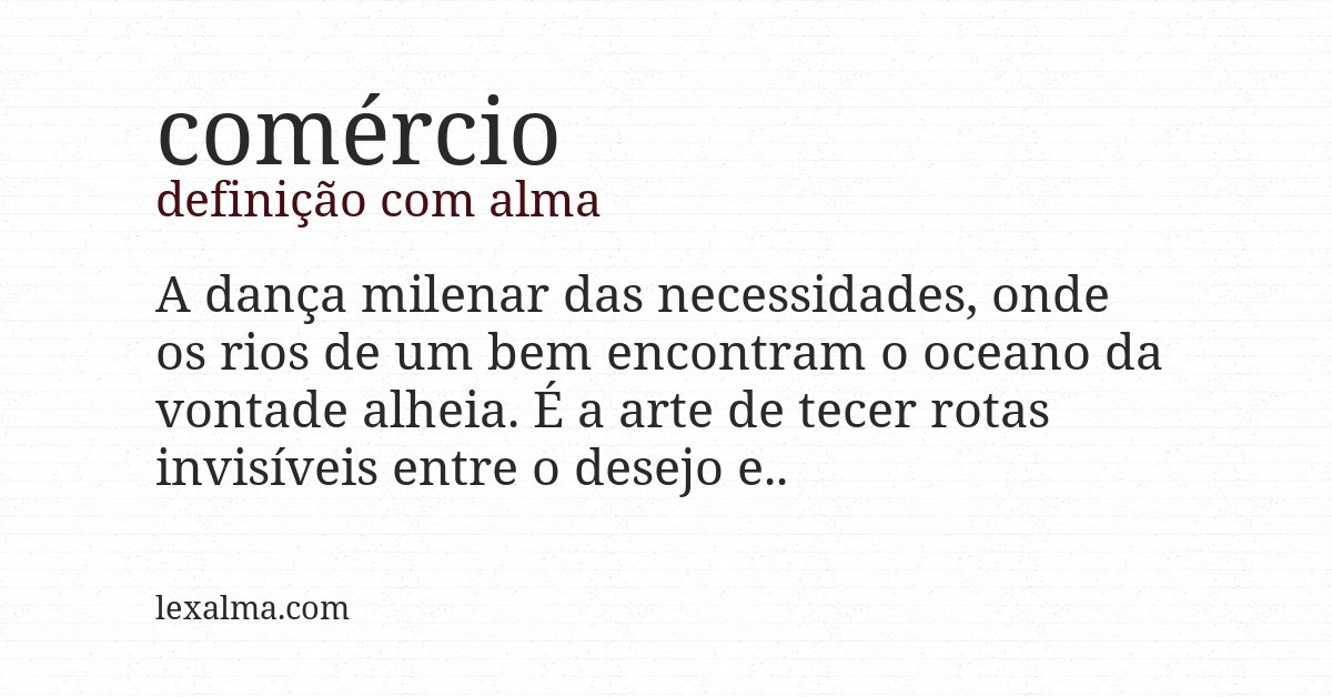 Definição com alma de comércio