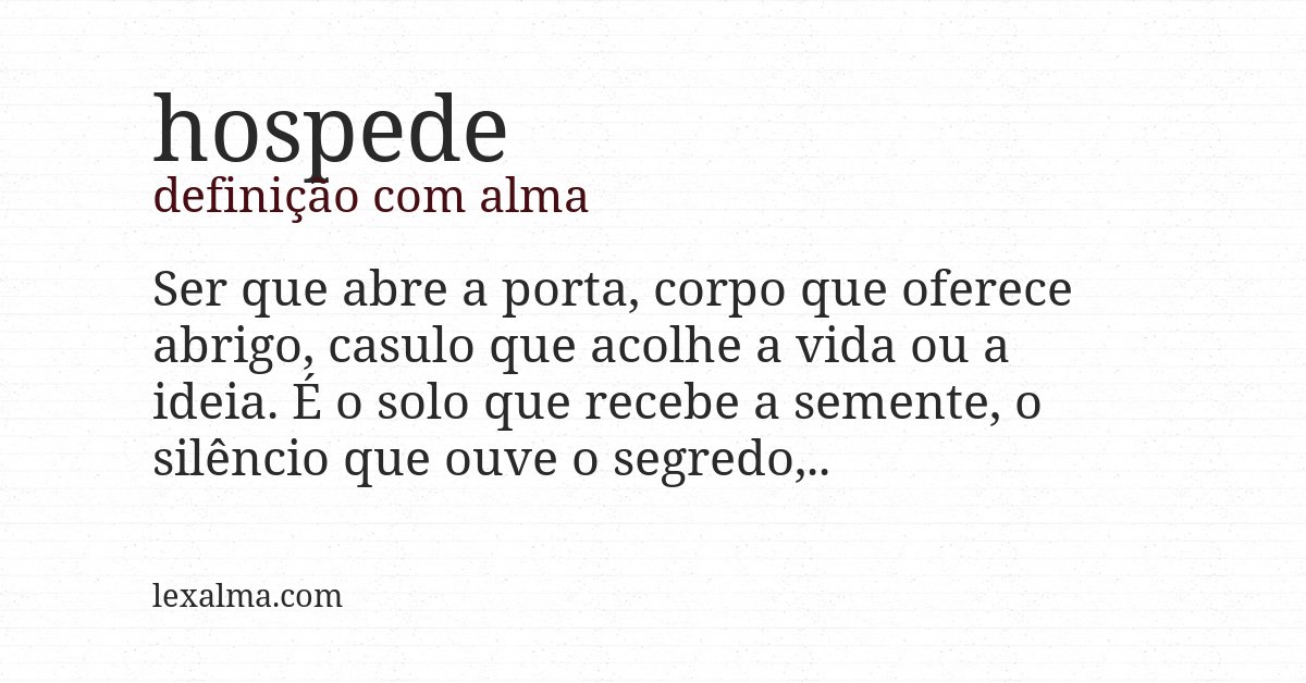 Definição com alma de hospede