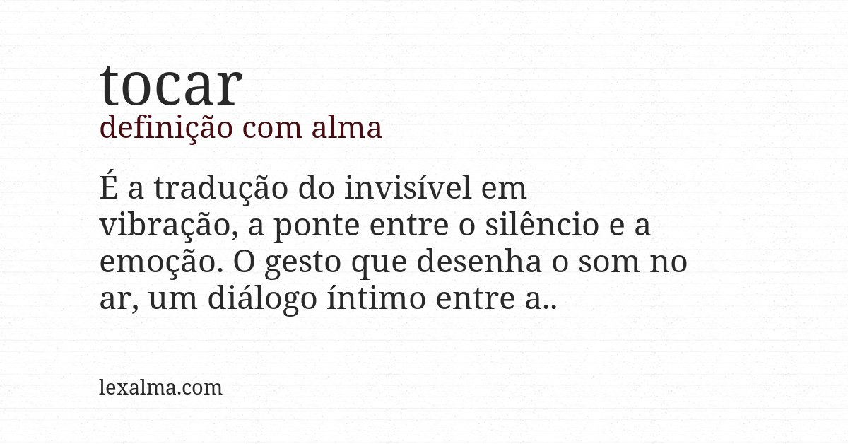 Definição com alma de tocar