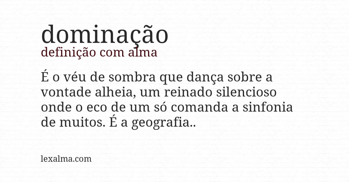 Definição com alma de dominação
