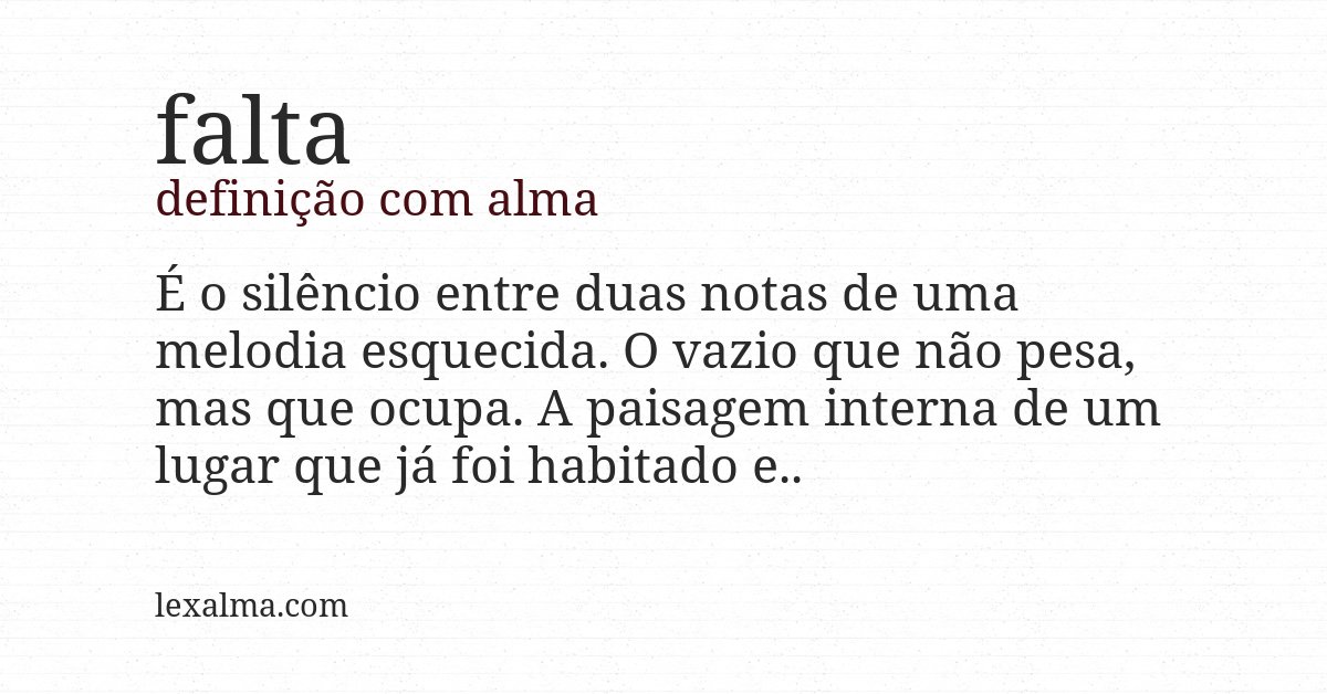 Definição com alma de falta
