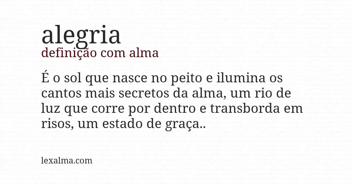 Definição com alma de alegria