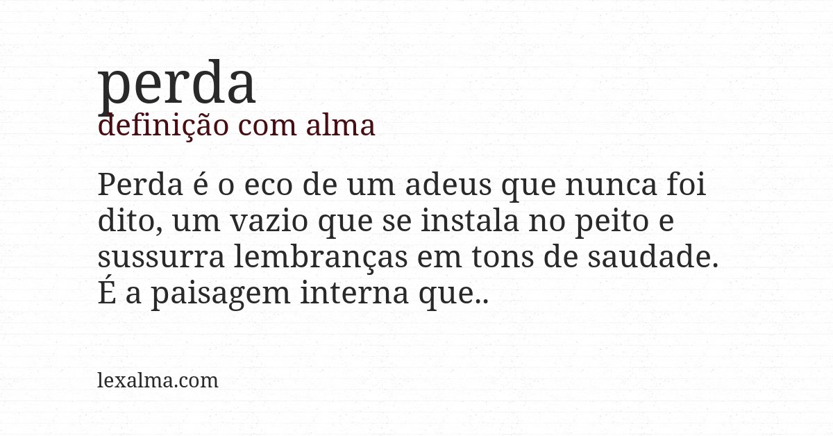 Definição com alma de perda