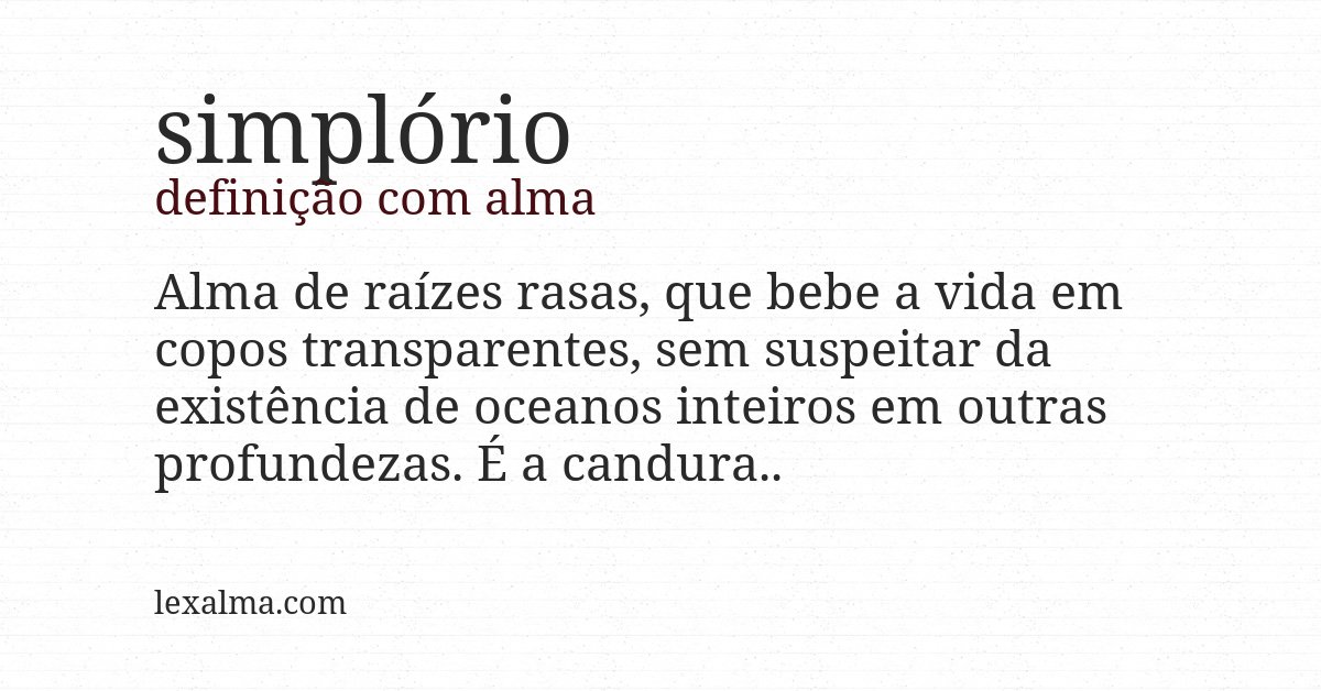 Definição com alma de simplório