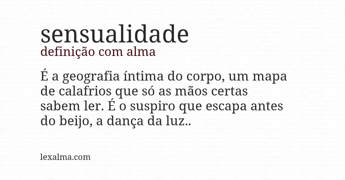 Definição com alma de sensualidade