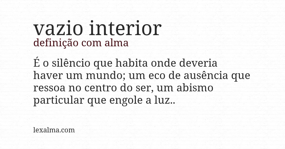 Definição com alma de vazio interior