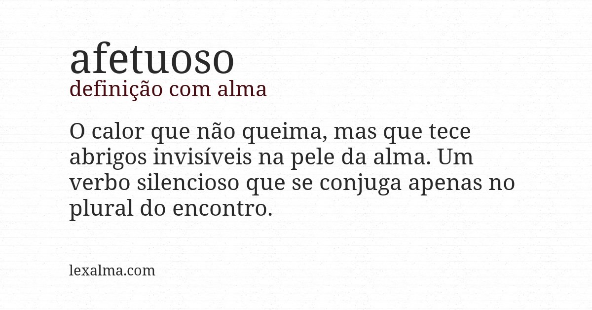 Definição com alma de afetuoso
