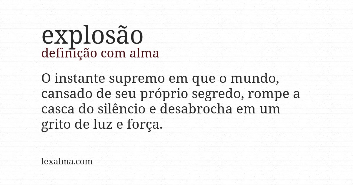Definição com alma de explosão