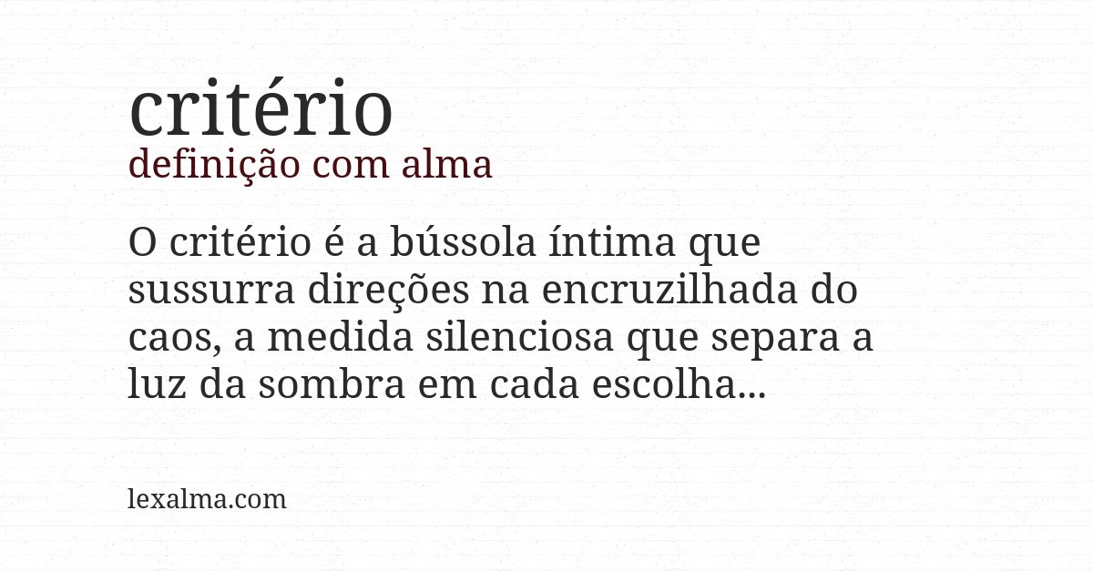 Definição com alma de critério