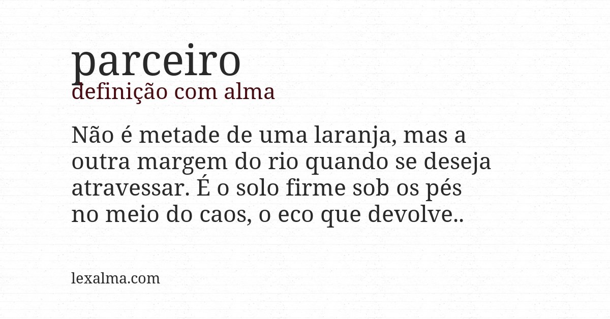 Definição com alma de parceiro