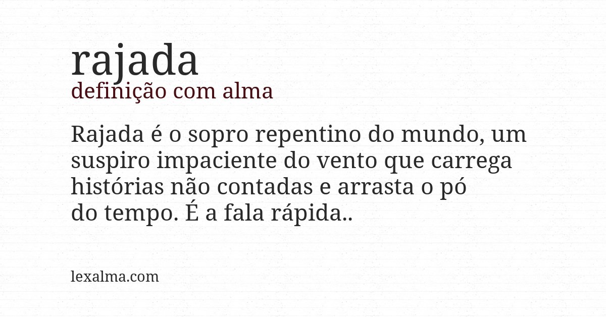 Definição com alma de rajada