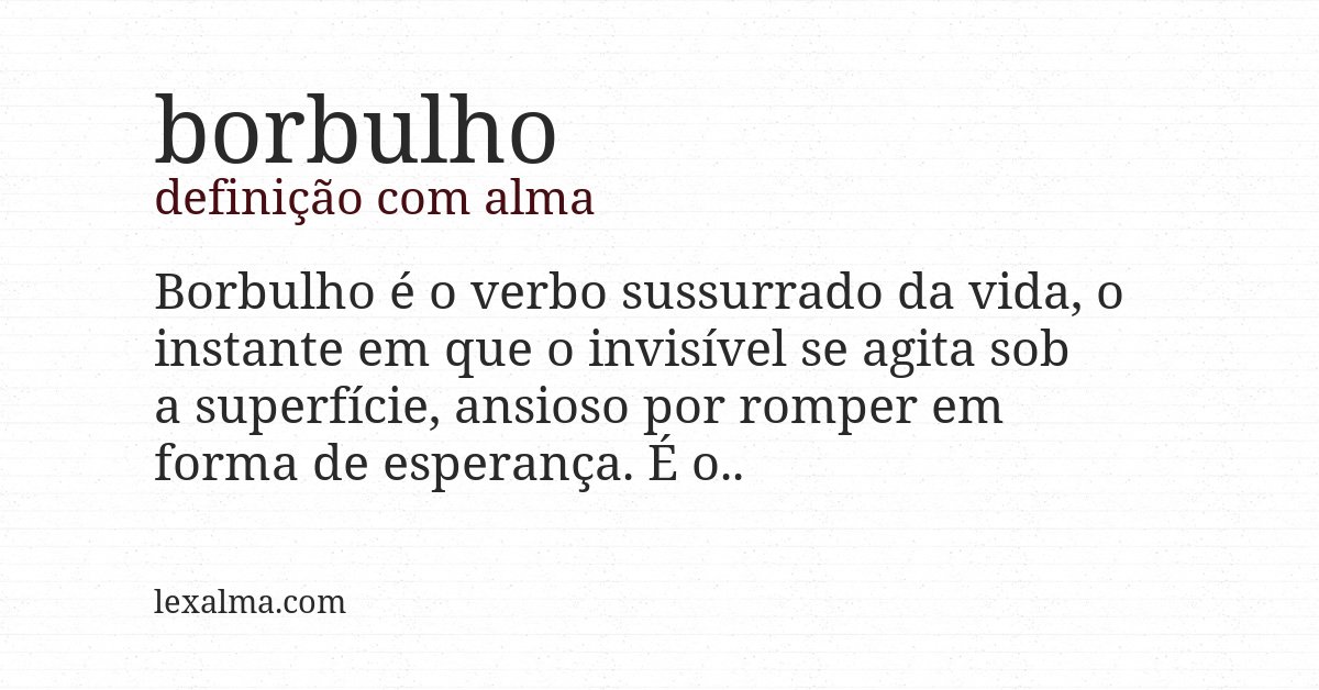 Definição com alma de borbulho