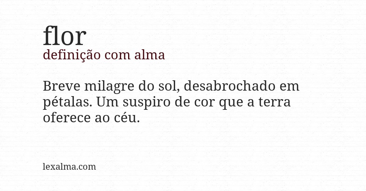 Definição com alma de flor
