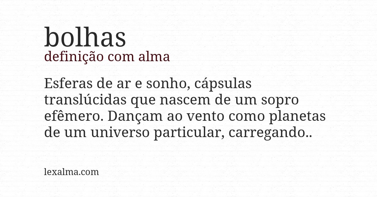 Definição com alma de bolhas