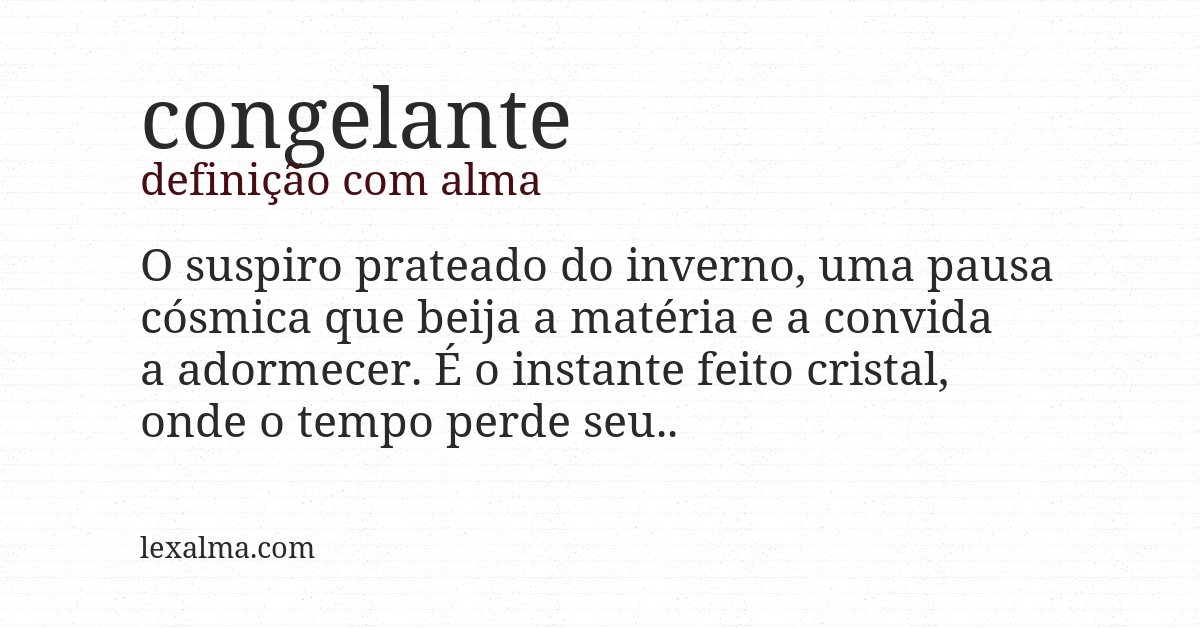 Definição com alma de congelante