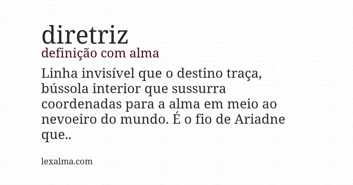 Definição com alma de diretriz