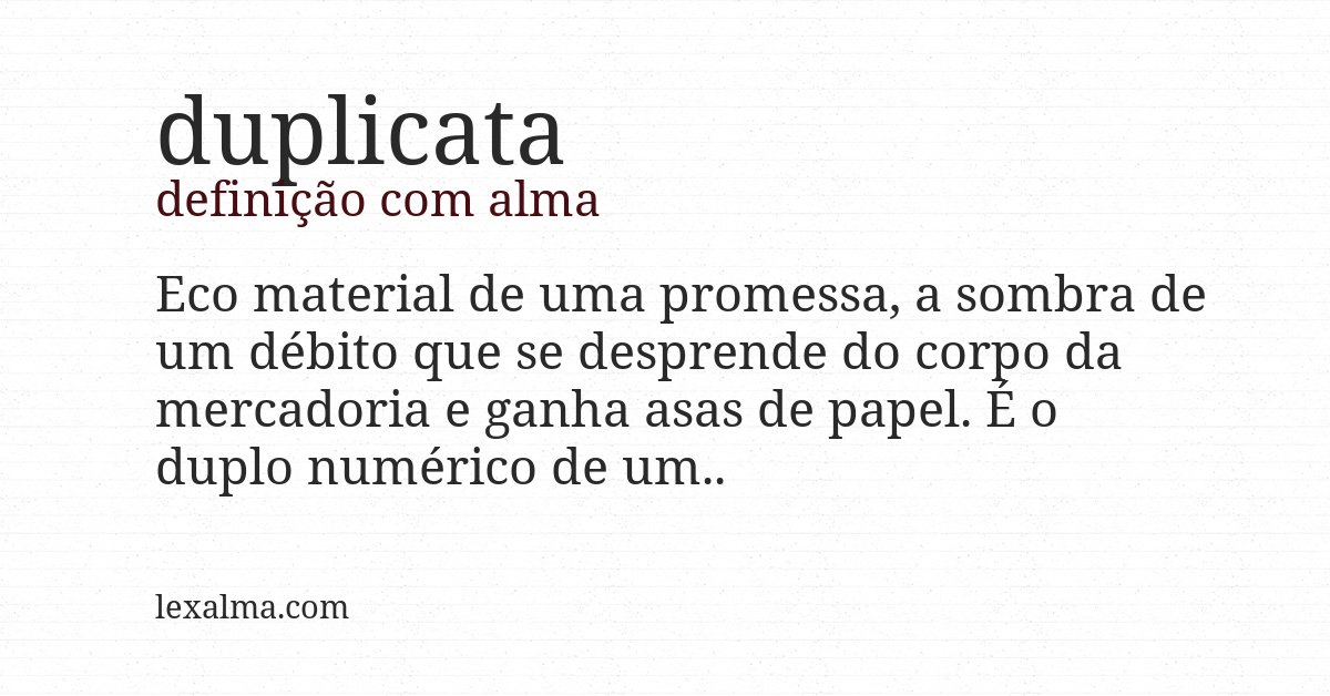Definição com alma de duplicata