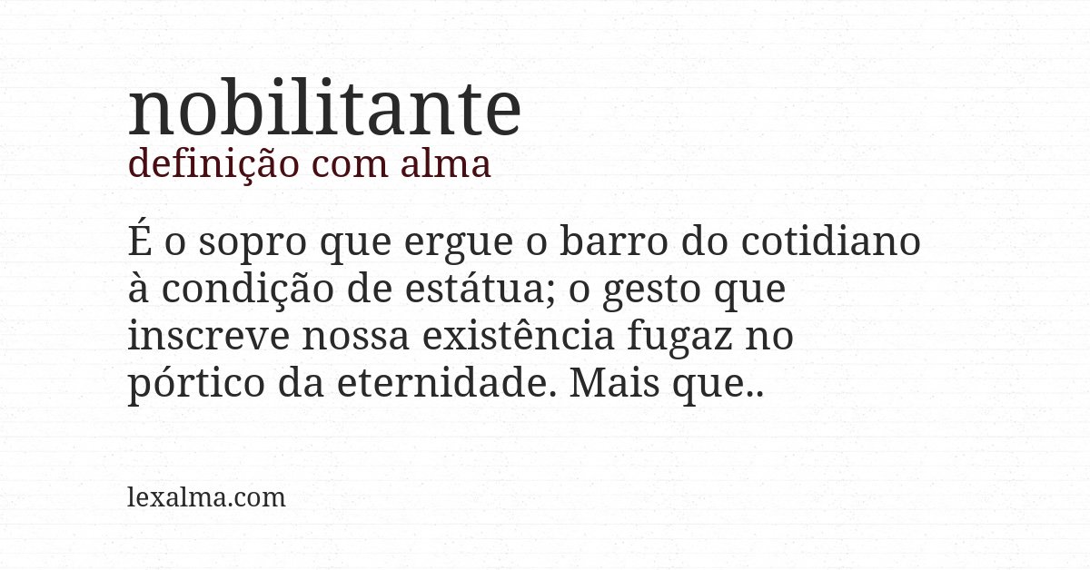 Definição com alma de nobilitante