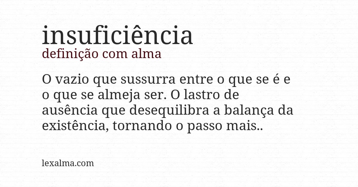 Definição com alma de insuficiência