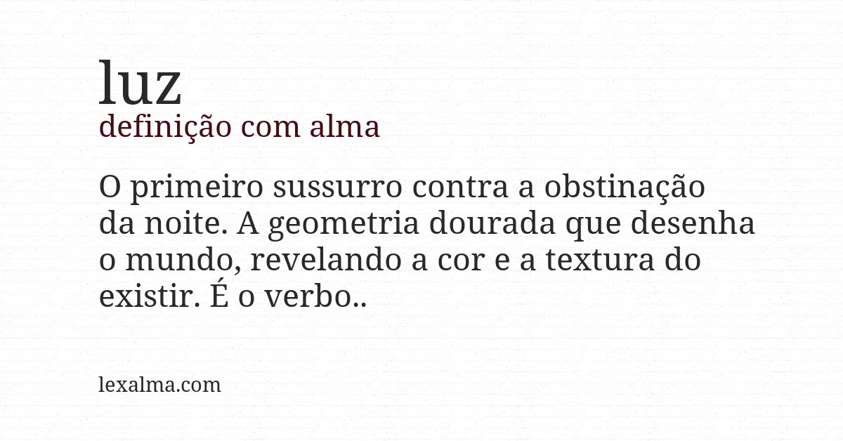 Definição com alma de luz